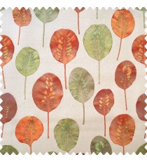 Brown green orange color natural round shapes glossy finished leaves texture finished design with grey color background main curtain